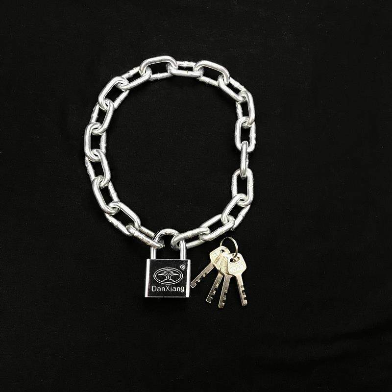 铁链子加长款锁链连锁狗笼链条锁大门锁加粗商铺多用途挂锁电单车