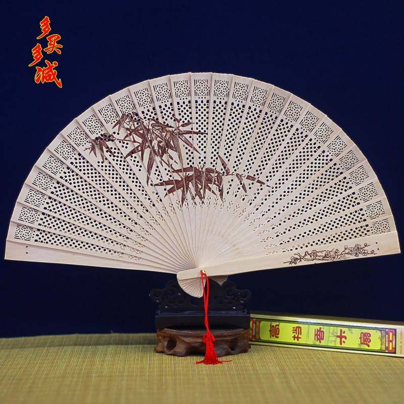 中国风苏州女香木扇子檀香扇古风折扇檀木古典女随身旗袍古扇汉服