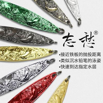 卢溪河LUCCIRIVER忘愁军鱼鳟鱼黄铜加强单钩亮片路亚假饵