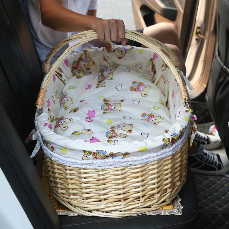 婴儿篮织编摇床手提竹编篮子哄睡购物大号藤编床婴幼儿竹篮子
