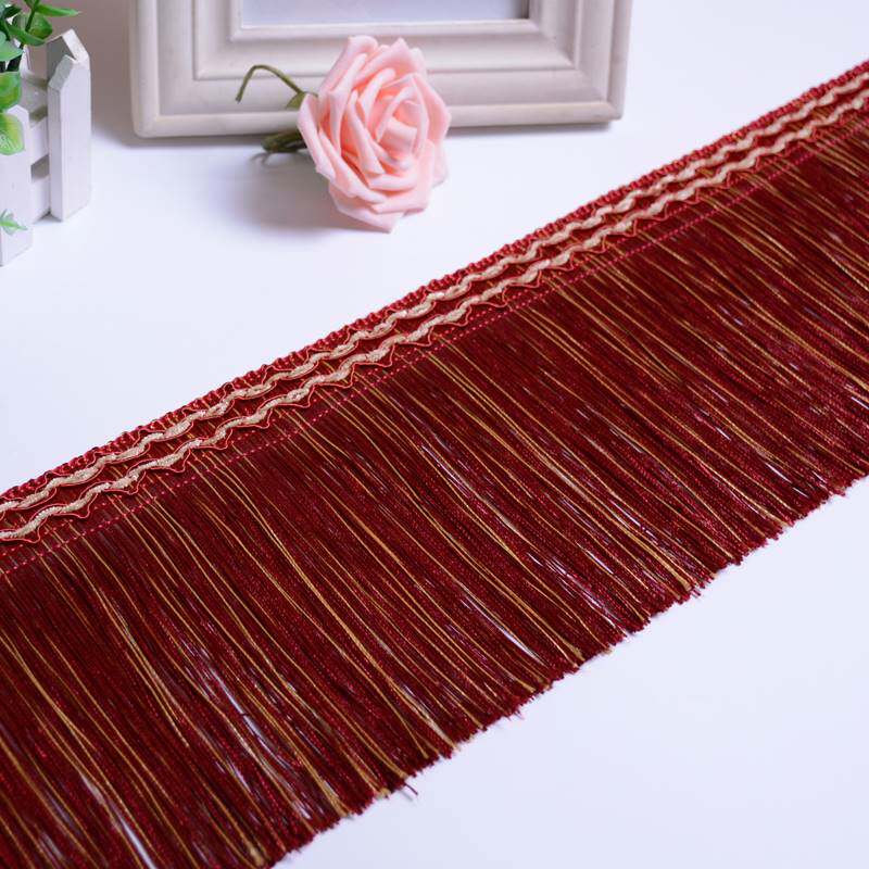 欧式窗帘花边16公分拉直龙须边穗窗帘桌边装饰花边流苏配件辅料