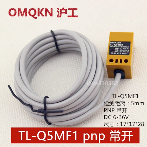 沪工 TL-Q5MF1 沪工接近开关24V直流三线PNPNO常开36V检测5mm