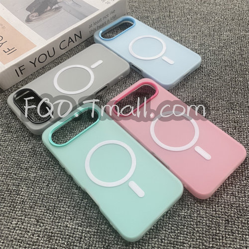 Fqo 适用于荣耀500手机壳马卡龙撞色Honor荣耀500Pro果冻壳二合一防摔保护套全包外壳Magsafe磁吸磨砂肤感男