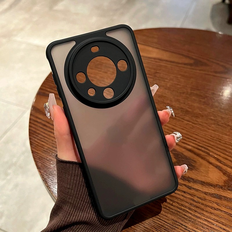 适用华为mate70手机壳mate60pro磨砂半透不沾指纹简约黑色保护镜头气囊防摔全包磨砂男女款高级感手机套软壳
