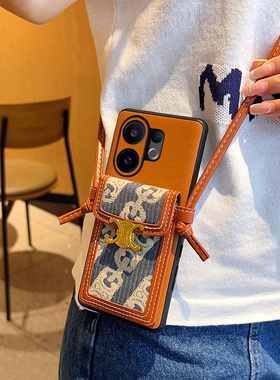 适用vivoS30手机壳高级棕潮牌蓝色斜挎卡包背带S30Promini手机套个性时尚奢华简约超薄镜头全包防摔保护套