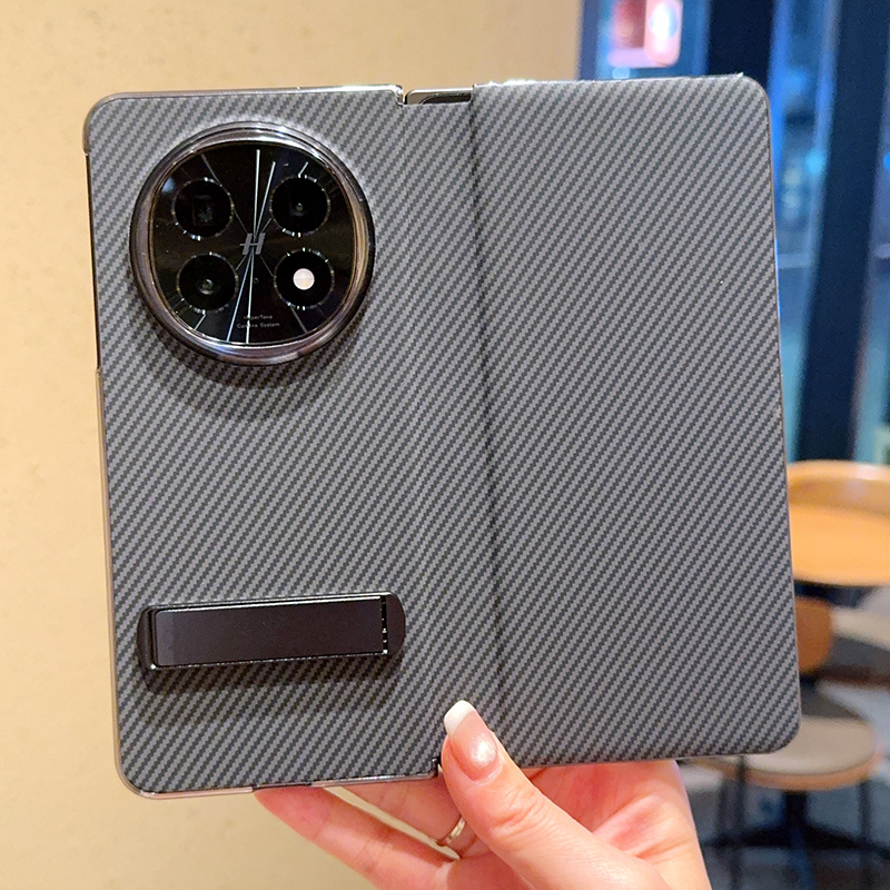 适用OPPOFindN5手机壳碳纤维纹翻盖皮套全包中轴铰链OPPO FindN5折叠屏手机套个性时尚奢华简约防摔保护套