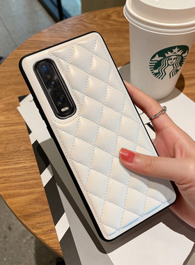 适用于oppoFindx2手机壳新款菱格小香风findx2pro小众高级感网红时尚女款oppofindx2pro超薄全包防摔保护套