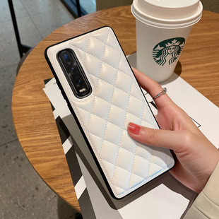 适用于oppoFindx2手机壳新款菱格小香风findx2pro小众高级感网红时尚女款oppofindx2pro超薄全包防摔保护套
