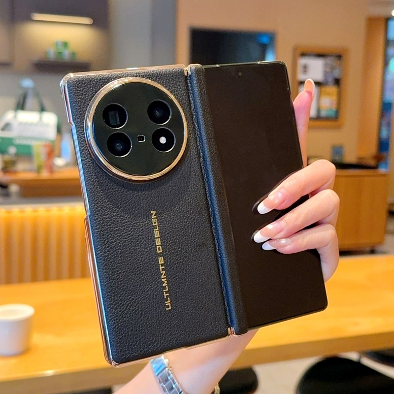 适用vivoXFold5手机壳全包双中轴荔枝纹磁吸皮套vivo XFold5折叠屏保护套奢华简约个性时尚防摔手机套