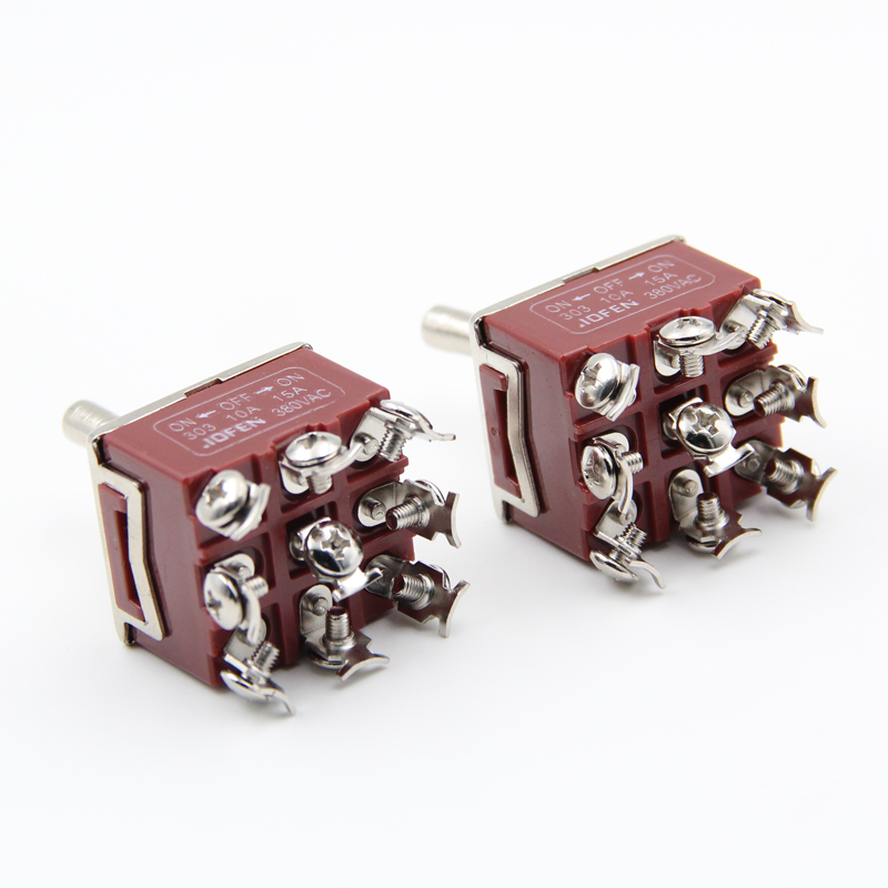 汇君钮子开关 摇臂摇头开关E-TEN302三刀双掷9脚3档 电源开关12mm