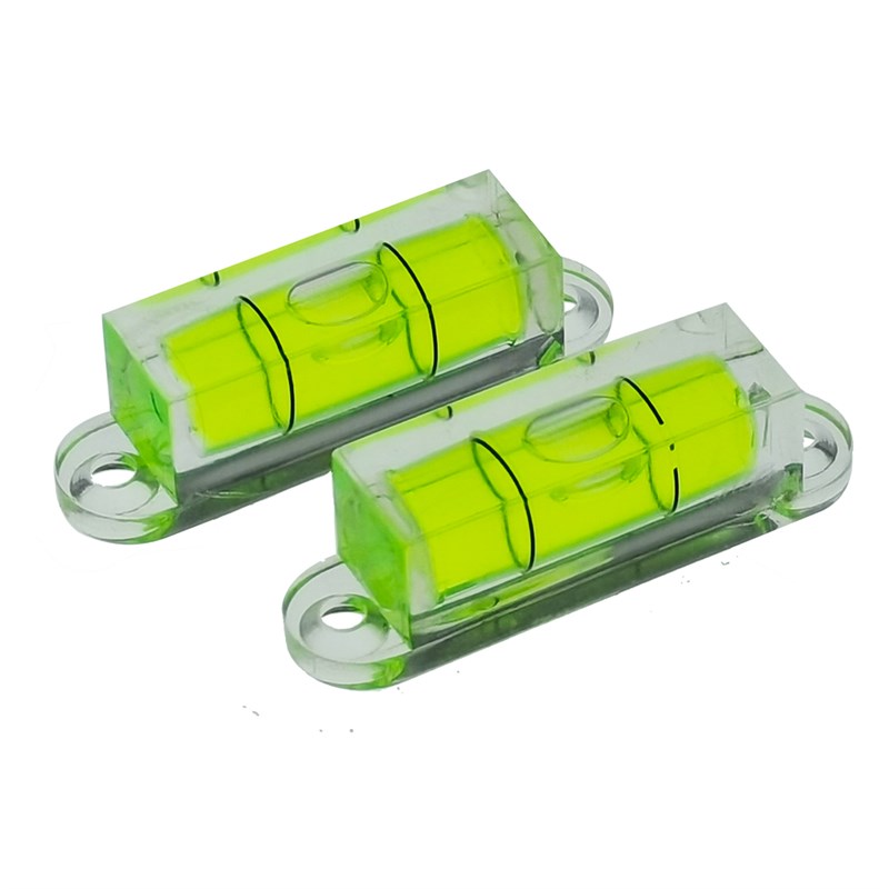 2个装 水平尺工具水平泡水平仪条式小型水平珠39X11X10mm带安装孔