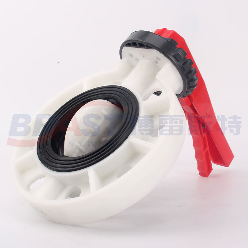 手柄FRPP蝶阀 D7n1X-10S FRPP材质 EPDM 耐高温耐酸碱蝶阀