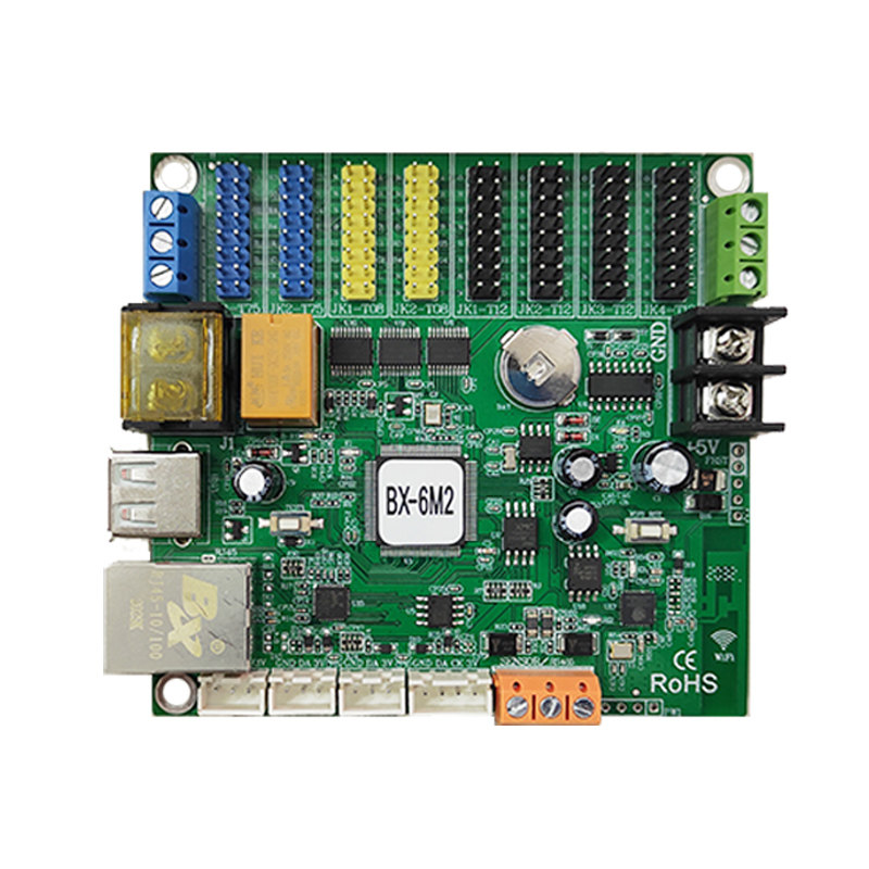仰邦控制卡BX-6M2 网口RSt232 RS485 单双色异步全彩led显示屏系