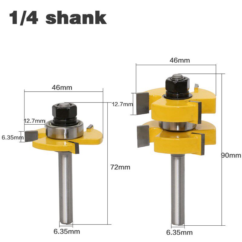 8柄3齿T型榫合刀拼板刀地板刀榫合刀木工铣刀
