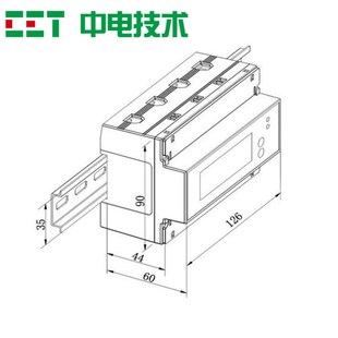 中电三相导轨电表PMC B液晶智能电S能仪表带CE认证 340A