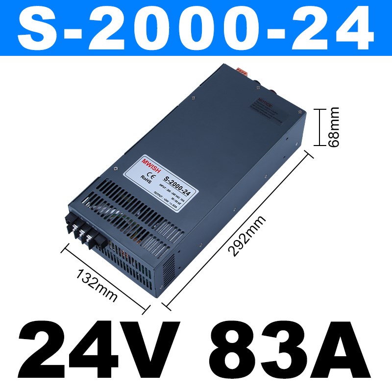 明纬S-2000/3000W-12V24V36V48V大功率交流220转直流可调开关电源