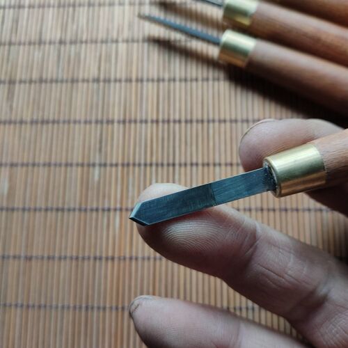 漆艺工具 沈金刀 沉金刀 日本进口超硬磨制线刀点刀 老五刻刀