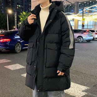 90白鸭绒男款羽绒服情侣中长款过膝宽松加厚保暖冬季新款连帽外套