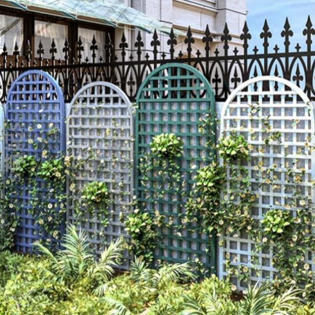 栅栏网格装!室外户外防腐木弧形护栏栏露台围栏隔断篱笆围墙花园