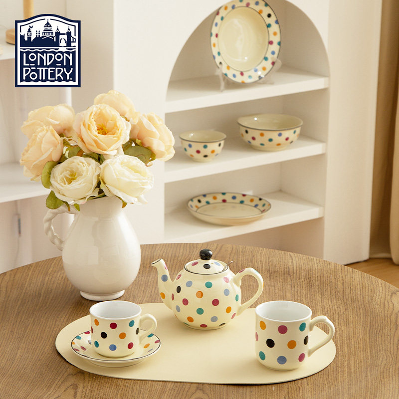 米彩波点陶瓷英式轻奢家用餐具沙拉盘餐碗麦片马克杯乔迁新居礼物,餐饮具,餐具瓷器套装,淘宝优惠券,粉丝福利购,淘宝优惠卷