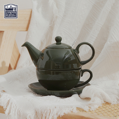 墨绿色英式茶壶LondonPottery