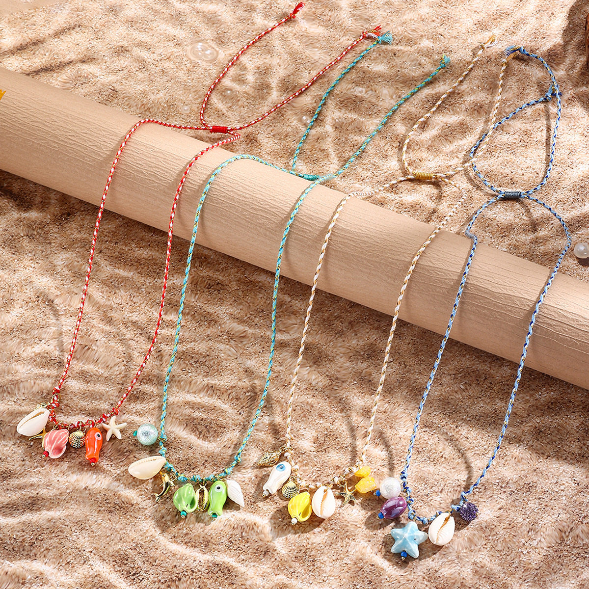Summer Resin Ceramic Colorful Beaded Choker Necklace
