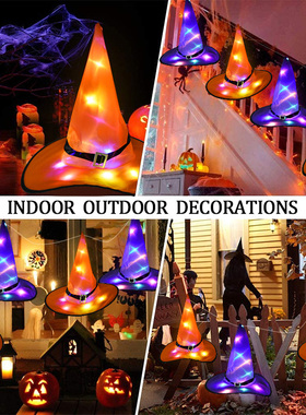 pc Halloween Decoration Witch Hats LED Lights Cap Halloween