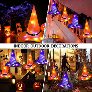 Witch Decoration Hats LED Cap Lights Halloween