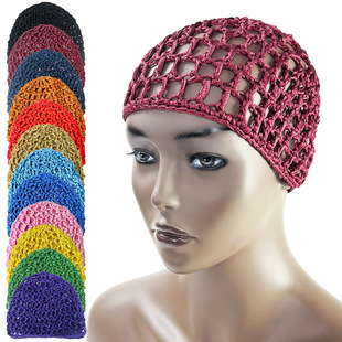 Mesh Crochet Hair Net Woven Hair Cap Bonnet Night Cap Sleep
