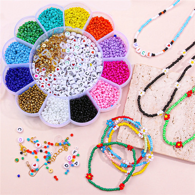 Millet bead flower set box earrings Necklace material packag
