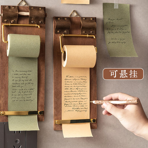 Retro note holder can hang roll paper notes without sticky