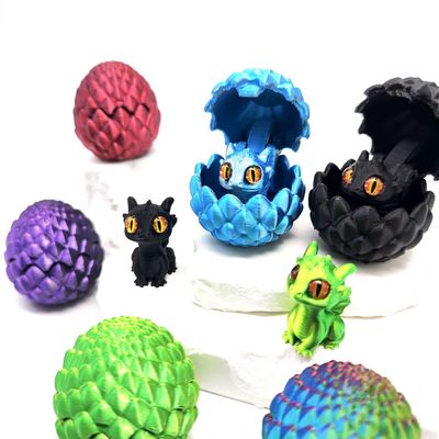1/2Pcs Cute 3D Printed Dragon Eggs with Mini Dragon Surprise