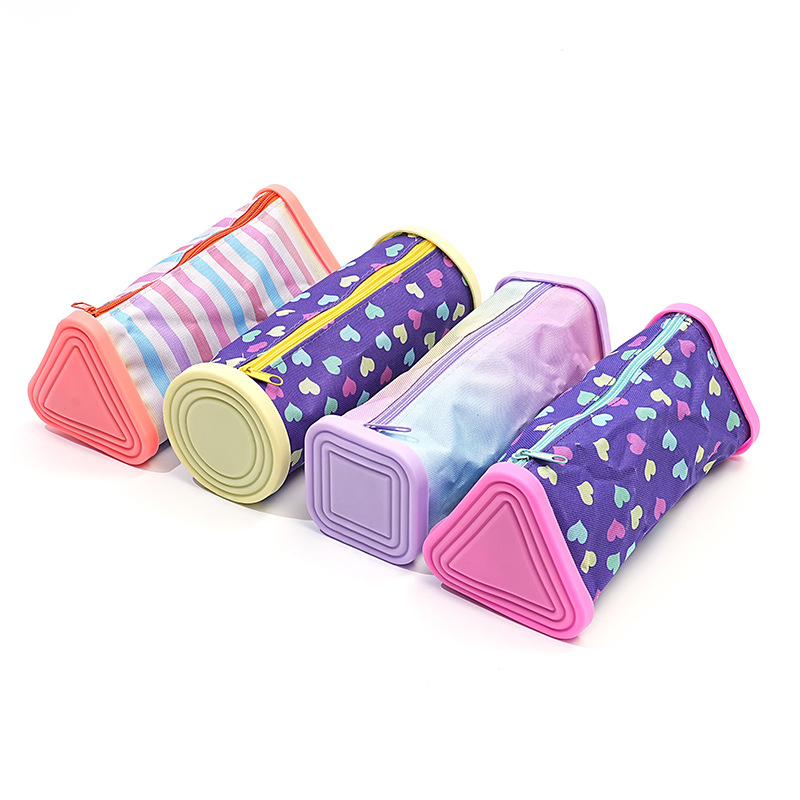 Square silicone pencil case Oxford cloth box pencil case