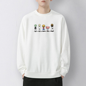 海贼王联名圆领卫衣ins潮牌宽松休闲男女套头路飞春秋季 加绒外套