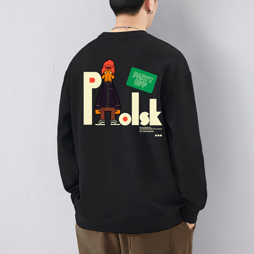 美式复古休闲卡通印花卫衣