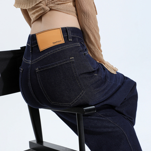 不掉色宽松阔腿拖地老爹牛仔裤 2025冬季 加绒超柔加绒直筒牛仔裤