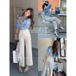 92207 高品质面料 脚开衩设计韩味十足包容性好显瘦牛仔裤 IEZ