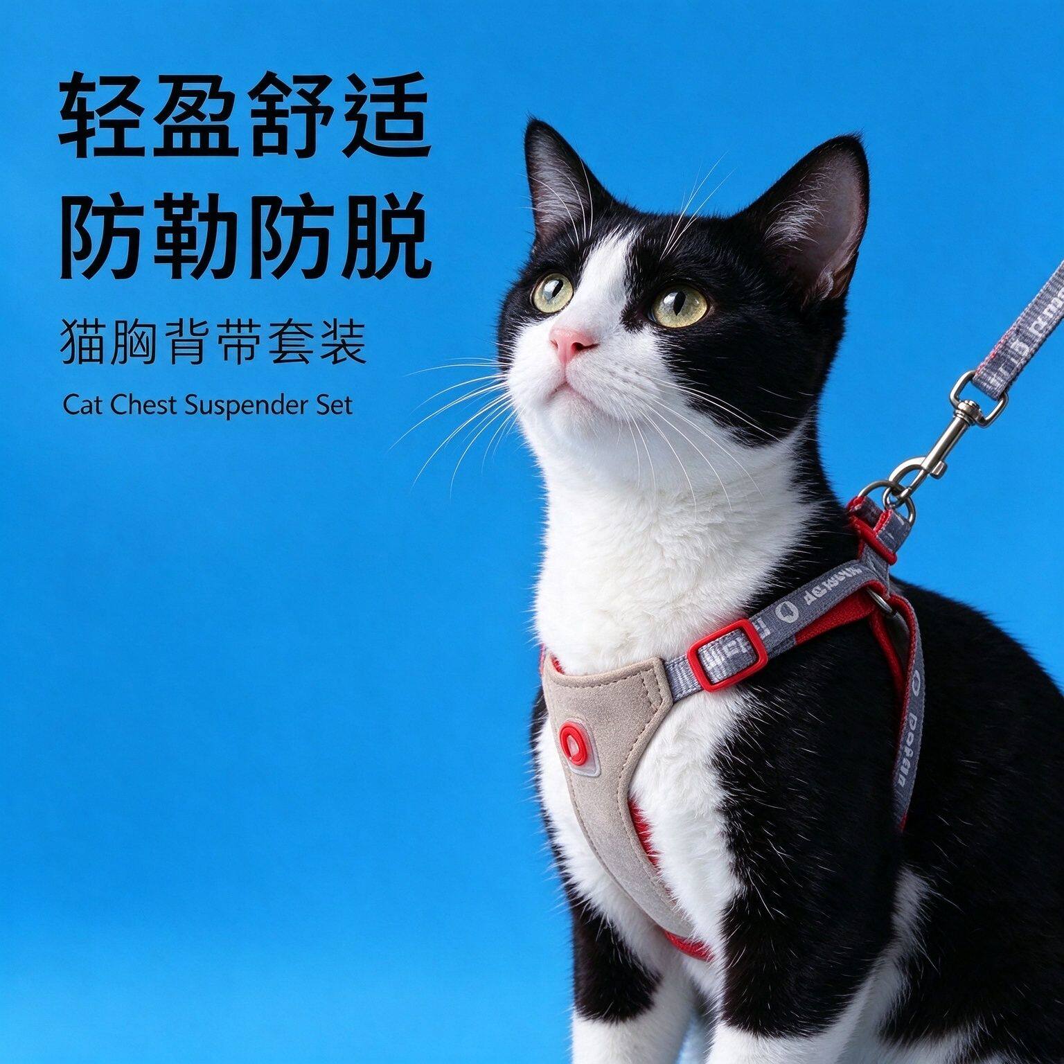 工字背心防挣脱不勒舒适猫牵引绳
