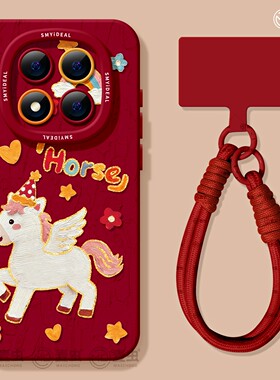 适用红米note15pro手机壳女款note14保护套小米高级note11pro硅胶防摔13por+全包redmi新年12turbo软马年油画