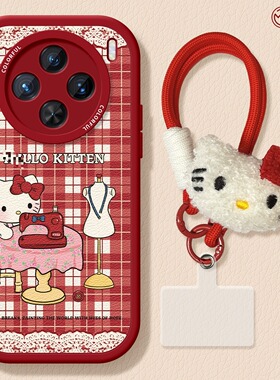 适用vivox300手机壳女款x100s保护套x80pro硅胶70全包防摔x60tpro小羊皮50新款x200凯蒂vivo红色KT猫pro+软外