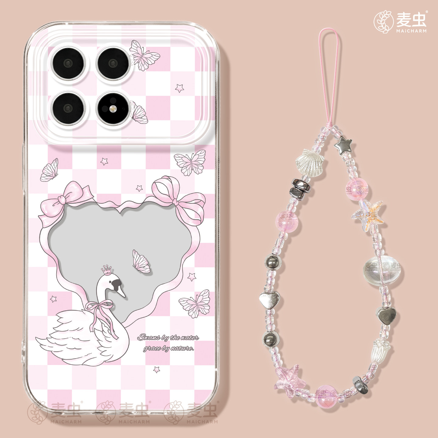 适用红米k80手机壳女款k90pro保护套小米k40s全包硅胶k70至尊版redmi防摔k60por高级爱心k50好看天鹅软80外壳