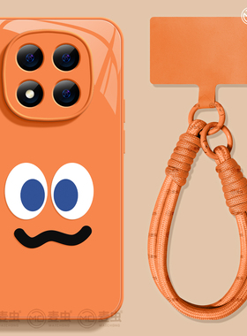 适用红米note15pro手机壳女款note14保护套小米高级note11pro硅胶防摔13por+全包redmi玻璃12turbo软好看橙色