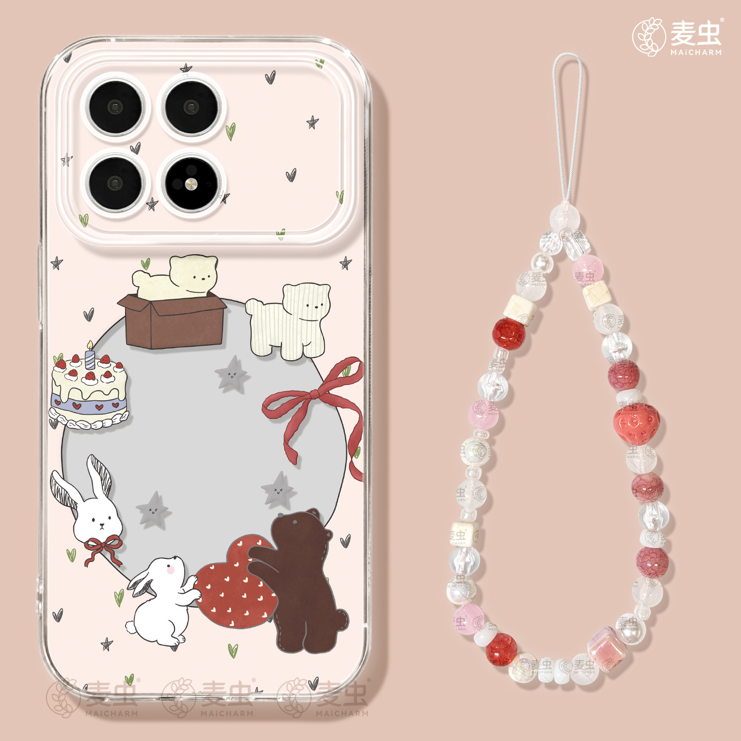 适用红米k80手机壳女款k90pro保护套小米k40s全包硅胶k70至尊版redmi防摔k60por高级兔子k50好看小熊软80外壳