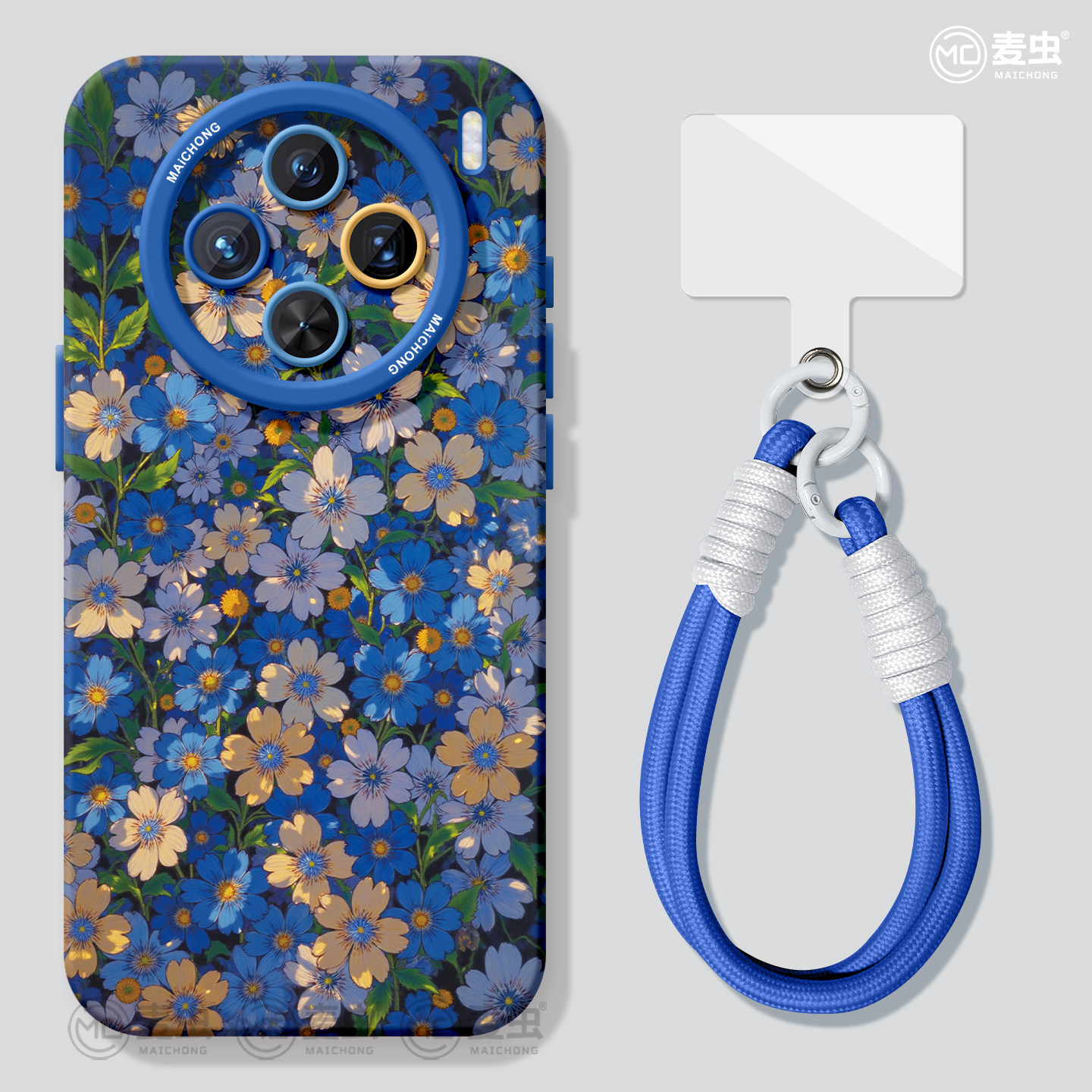适用vivox500手机壳ultra女款x200保护套x80pro硅胶x70全包防摔x100高级50新款x300蓝色vivo好看花朵pro+软外