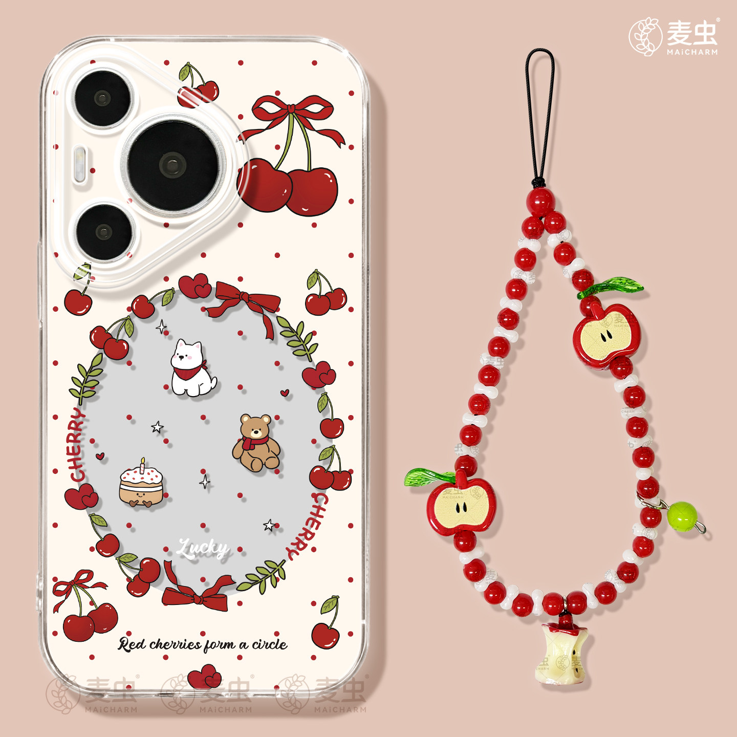 适用华为Pura80手机壳女款p70pro保护套新款ultra硅胶防摔50pro全包p40高级60pro+好看p80樱桃玩偶art软外壳