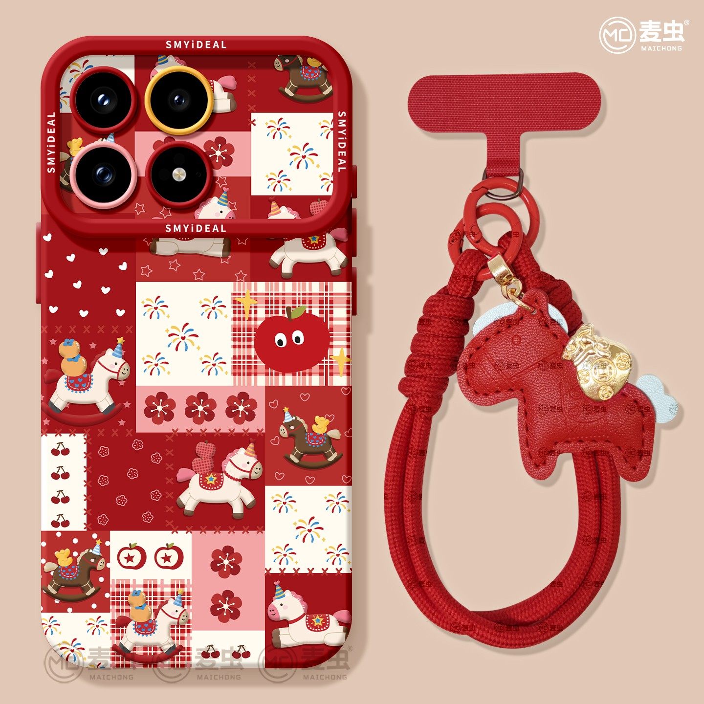 适用红米k80手机壳女款k90pro保护套小米k40s全包硅胶k70至尊版redmi防摔k60por高级格子k50新年小马软80外壳,3C数码配件,手机保护套/壳,淘宝优惠券,粉丝福利购,淘宝优惠卷