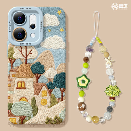 适用opporeno15手机壳女款reno14pro+保护套13全包9pro硅胶8防摔reno7se高级oppo软壳10刺绣11外壳小镇12创意