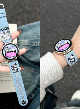 [可爱猫猫刺绣]适用于华为GT5表带秋冬新款智能腕表watchgt4/3可爱女士手表带链watch2pro荣耀gs3女生gt6专用