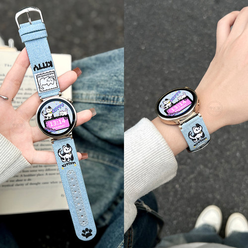 [原创可爱刺绣猫猫]-gt6真皮表带