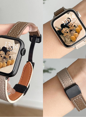 适用于iwatchs9表带新款s10创意磁吸applewatch10/9表带苹果手表十替换表带6/5小众iwatchse2小香风s9手表带